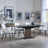 Catalina Black Ceramic Extending Pedastal Dining Set - Peyton Cream Fabric Dining Chair-4