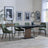 Catalina Black Ceramic Extending Pedastal Dining Set - Peyton Green Fabric Dining Chair-3