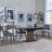 Catalina Black Ceramic Extending Pedastal Dining Set - Peyton Grey Fabric Dining Chair-2