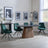 Danetti Dark Grey Ceramic Oval Dining Set with Bronze Pedestal Base - Arctic Green Velvet Fabric Swivel Dining Chair-3