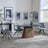 Danetti Dark Grey Ceramic Oval Dining Set with Bronze Pedestal Base - Arctic Grey Velvet Fabric Swivel Dining Chair-2