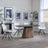 Danetti Dark Grey Ceramic Oval Dining Set with Bronze Pedestal Base - Boden Cream Fabric Swivel Dining Chair-2