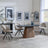 Danetti Dark Grey Ceramic Oval Dining Set with Bronze Pedestal Base - Ion Beige Velvet Fabric Swivel Dining Chair