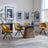 Danetti Dark Grey Ceramic Oval Dining Set with Bronze Pedestal Base - Ion Yellow Velvet Fabric Swivel Dining Chair-4
