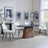 Danetti Dark Grey Ceramic Oval Dining Set with Bronze Pedestal Base - Peyton Cream Fabric Dining Chair-4