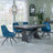 Garvin Dark Grey Ceramic Extending Dining Set - Arctic Blue Velvet Fabric Swivel Dining Chair-3