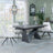 Garvin Dark Grey Ceramic Extending Dining Set - Arctic Cream Velvet Fabric Swivel Dining Chair-4