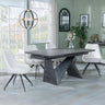 Garvin Dark Grey Ceramic Extending Dining Set - Arctic Cream Velvet Fabric Swivel Dining Chair-4