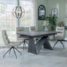Garvin Dark Grey Ceramic Extending Dining Set - Diego Beige Leather Swivel Dining Chair-3