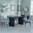 Bern Fluted Black Dining Set - Ace Grey Fabric Swivel Dining Chair-2