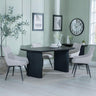 Bern Fluted Black Dining Set - Ace Beige Fabric Swivel Dining Chair-3