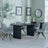 Bern Fluted Black Dining Set - Arctic Grey Velvet Fabric Swivel Dining Chair-3