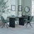 Bern Fluted Black Dining Set - Boden Green Fabric Swivel Dining Chair-4
