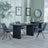 Bern Fluted Black Dining Set - Boden Dark Grey Fabric Swivel Dining Chair-6