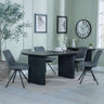 Bern Fluted Black Dining Set - Boden Grey Fabric Swivel Dining Chair-6