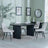 Bern Fluted Black Dining Set - Darwin Cream Fabric Dining Chair-2