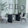 Bern Fluted Black Dining Set - Darwin Cream Fabric Dining Chair-2