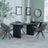 Bern Fluted Black Dining Set - Ion Dark Grey Velvet Fabric Swivel Dining Chair-3
