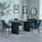 Bern Fluted Black Dining Set - Peyton Blue Fabric Dining Chair-2