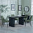 Bern Fluted Black Dining Set - Peyton Green Fabric Dining Chair-4