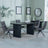 Bern Fluted Black Dining Set - Diego Grey Leather Swivel Dining Chair-3