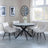 Ezra Grey Concrete 4 Seater Round Dining Set with Spider Legs - 4 Ace Beige Fabric Swivel Dining Chair-3