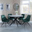 Ezra Grey Concrete 4 Seater Round Dining Set with Spider Legs - 4 Arctic Green Velvet Fabric Swivel Dining Chair-2