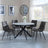 Bronx Grey Concrete Effect 4 Seater Round Dining Set with Spider Legs - 4 Corona Grey Fabric Dining Chair-9