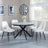 Ezra Grey Concrete 4 Seater Round Dining Set with Spider Legs - 4 Peyton Cream Fabric Dining Chair