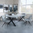 Ezra Grey Concrete Dining Set with Cross Legs - Arctic Grey Velvet Fabric Swivel Dining Chair-2