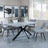Ezra Grey Concrete Dining Set with Spider Legs - Ace Grey Fabric Swivel Dining Chair-2