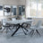 Ezra Grey Concrete Dining Set with Spider Legs - Arctic Grey Velvet Fabric Swivel Dining Chair