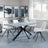 Bronx Grey Concrete Effect Dining Set with Spider Legs - Boden Cream Fabric Swivel Dining Chair-2
