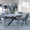 Bronx Grey Concrete Effect Dining Set with Spider Legs - Boden Dark Grey Fabric Swivel Dining Chair-5