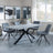 Bronx Grey Concrete Effect Dining Set with Spider Legs - Boden Grey Fabric Swivel Dining Chair-6