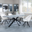 Ezra Grey Concrete Dining Set with Spider Legs - Ion Cream Boucle Teddy Fabric Swivel Dining Chair