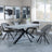 Ezra Grey Concrete Dining Set with Spider Legs - Ion Dark Grey Velvet Fabric Swivel Dining Chair-2