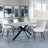 Ezra Grey Concrete Dining Set with Spider Legs - Peyton Cream Fabric Dining Chair-4