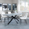Ezra Grey Concrete Dining Set with Spider Legs - Peyton Cream Fabric Dining Chair-4