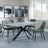 Ezra Grey Concrete Dining Set with Spider Legs - Peyton Green Fabric Dining Chair