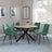 Bronx Industrial Oak Effect 4 Seater Round Dining Set with Spider Legs - 4 Corona Green Fabric Dining Chair-6