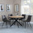 Bronx Industrial Oak Effect 4 Seater Round Dining Set with Spider Legs - 4 Corona Grey Fabric Dining Chair-9