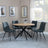 Bronx Industrial Oak Effect 4 Seater Round Dining Set with Spider Legs - 4 Corona Light Grey Fabric Dining Chair-7