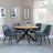 Bronx Industrial Oak Effect 4 Seater Round Dining Set with Spider Legs - 4 Darwin Dark Grey Fabric Dining Chair-5