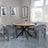 Ezra Oak 4 Seater Round Dining Set with Black Spider Legs - 4 Kiefer Grey Boucle Fabric Dining Chair-2
