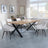 Bronx Industrial Oak Effect Dining Set with Cross Legs - Ace Beige Fabric Swivel Dining Chair-3
