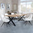 Bronx Industrial Oak Effect Dining Set with Cross Legs - Arctic Cream Velvet Fabric Swivel Dining Chair-4