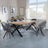 Bronx Industrial Oak Effect Dining Set with Cross Legs - Ion Dark Grey Velvet Fabric Swivel Dining Chair-2