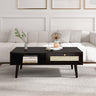 Ferrero Black and Woven Rattan 1 Drawer Coffee Table-2