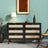 Ferrero Black and Woven Rattan 6 Drawer Wide Chest-2